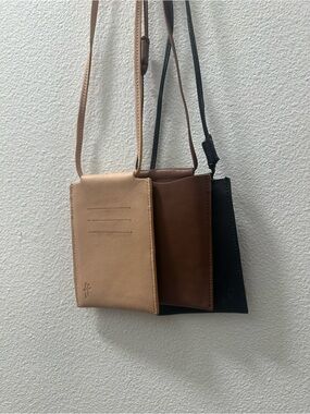 FREE PEOPLE Hudson Set Of 3 Minimalist Brown, Black, Blush Leather